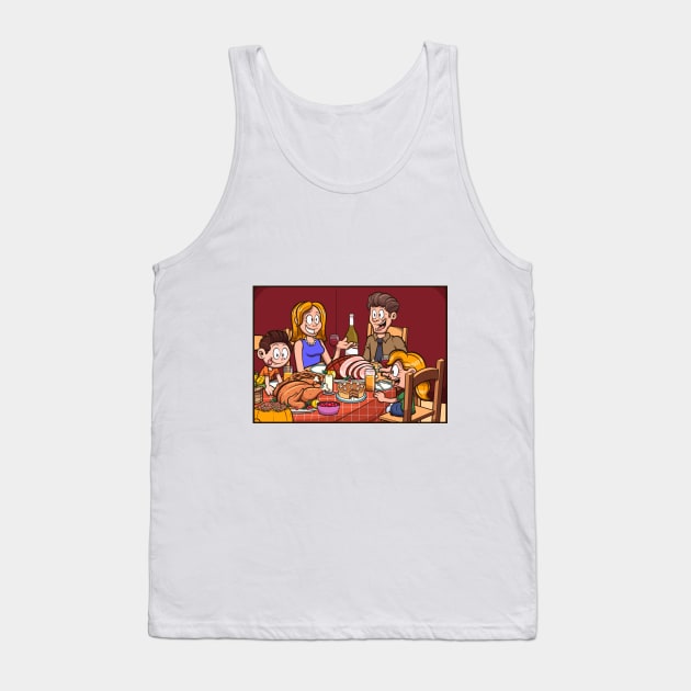 Family Having A Thanksgiving Dinner Tank Top by TheMaskedTooner